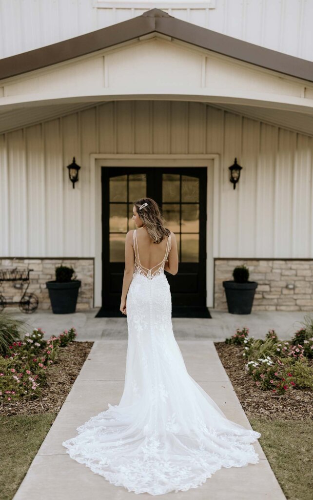 country lace wedding dress - D3657 by Essense of Australia