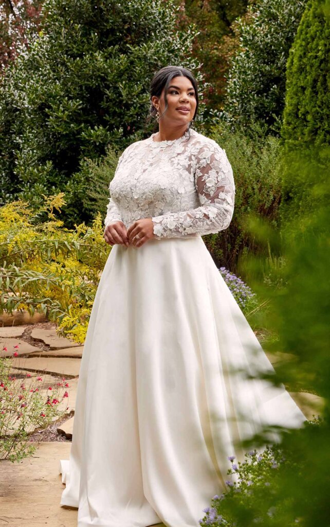 plus size rustic wedding dress - D3715+ by Essense of Australia