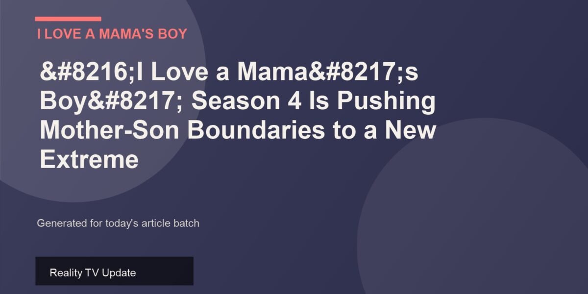 I Love a Mama's Boy featured image