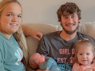 Liz Johnston and Brice Bolden with baby Leighton and newborn son Coleman