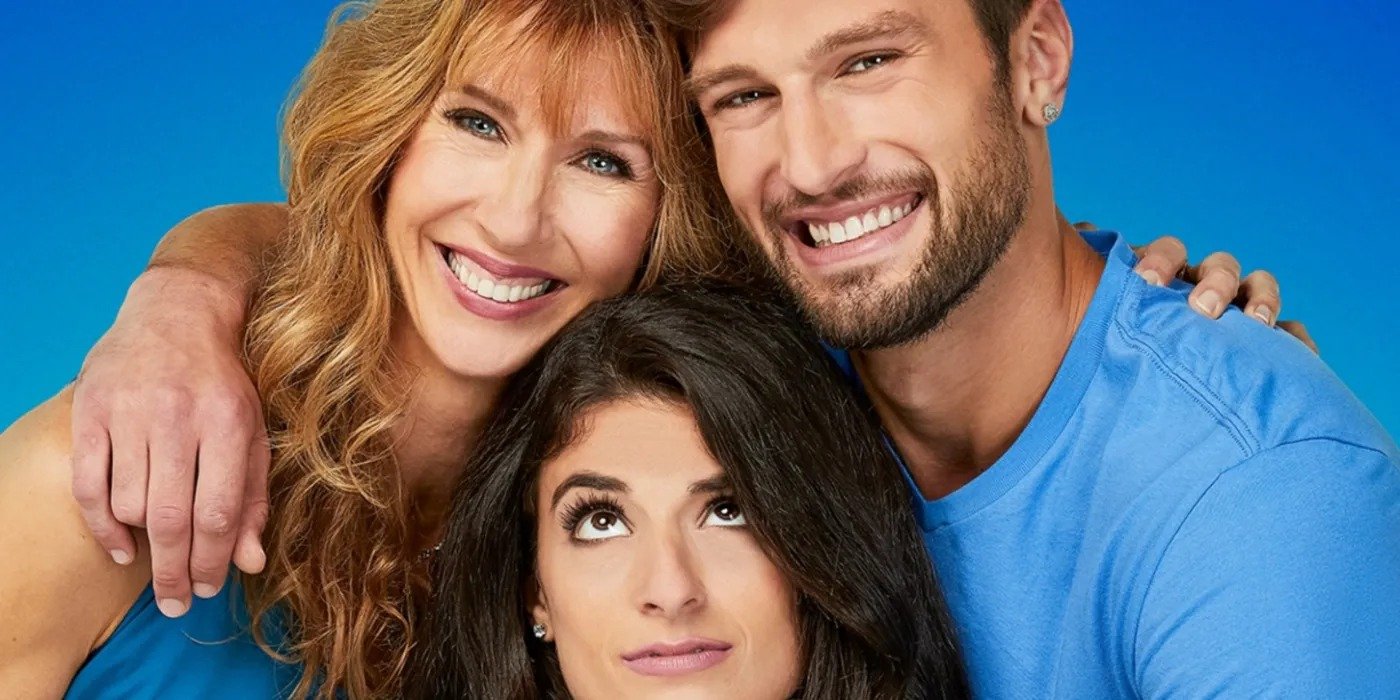 Liz, Mike and Stephanie from I Love a Mama's Boy in a press photo