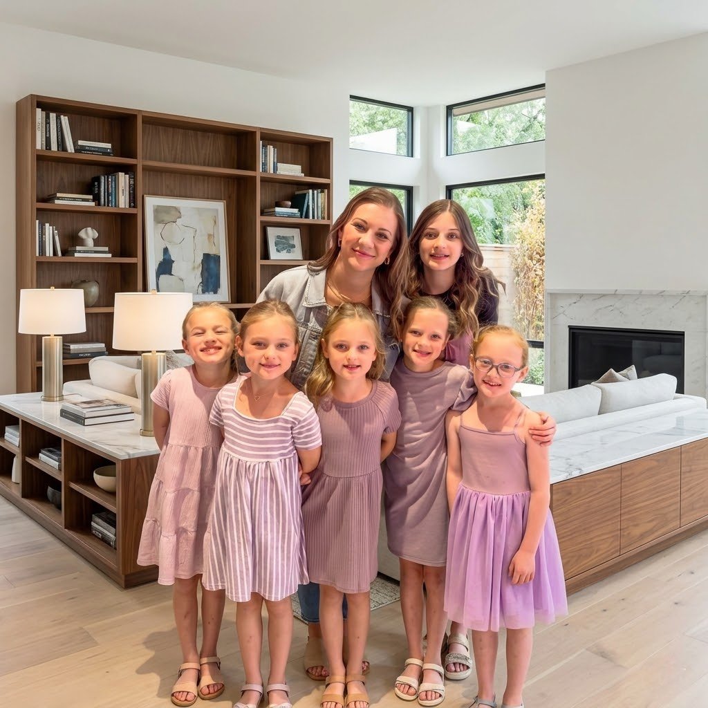 Danielle Busby with the OutDaughtered quintuplets
