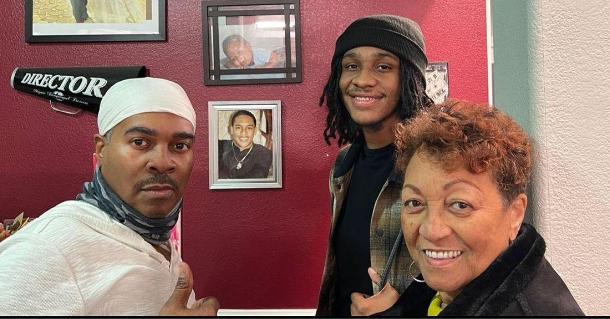 GG Derrico smiling with Deon Derrico and Amani