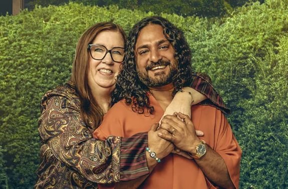 Jenny Slatten hugs Sumit Singh
