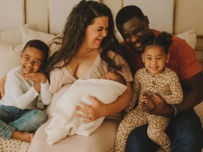 Emily Bieberly and Kobe Blaise with their children