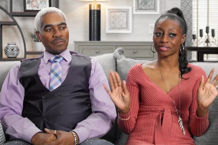 Deon and Karen Derrico sitting together on a couch