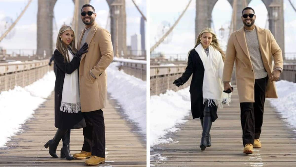Pedro Jimeno and Valentina Malagon on Brooklyn Bridge