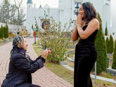 Ashley Bowen proposes to Chantel Everett at Uhuburg castle