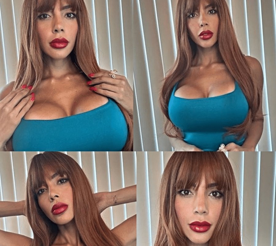 Jasmine Pineda reddish brown hair collage