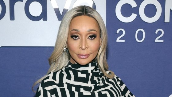Karen Derrico with blonde hair at a red carpet event in 2025