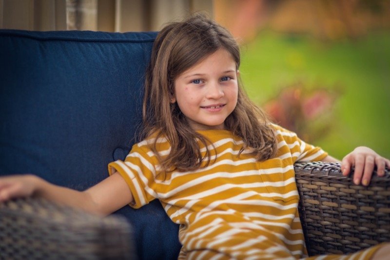 Young Blayke Busby outdoors