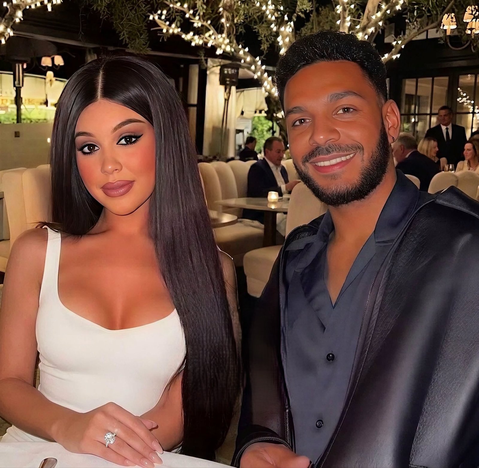 Emma Perry and Jamal Menzies on a dinner date