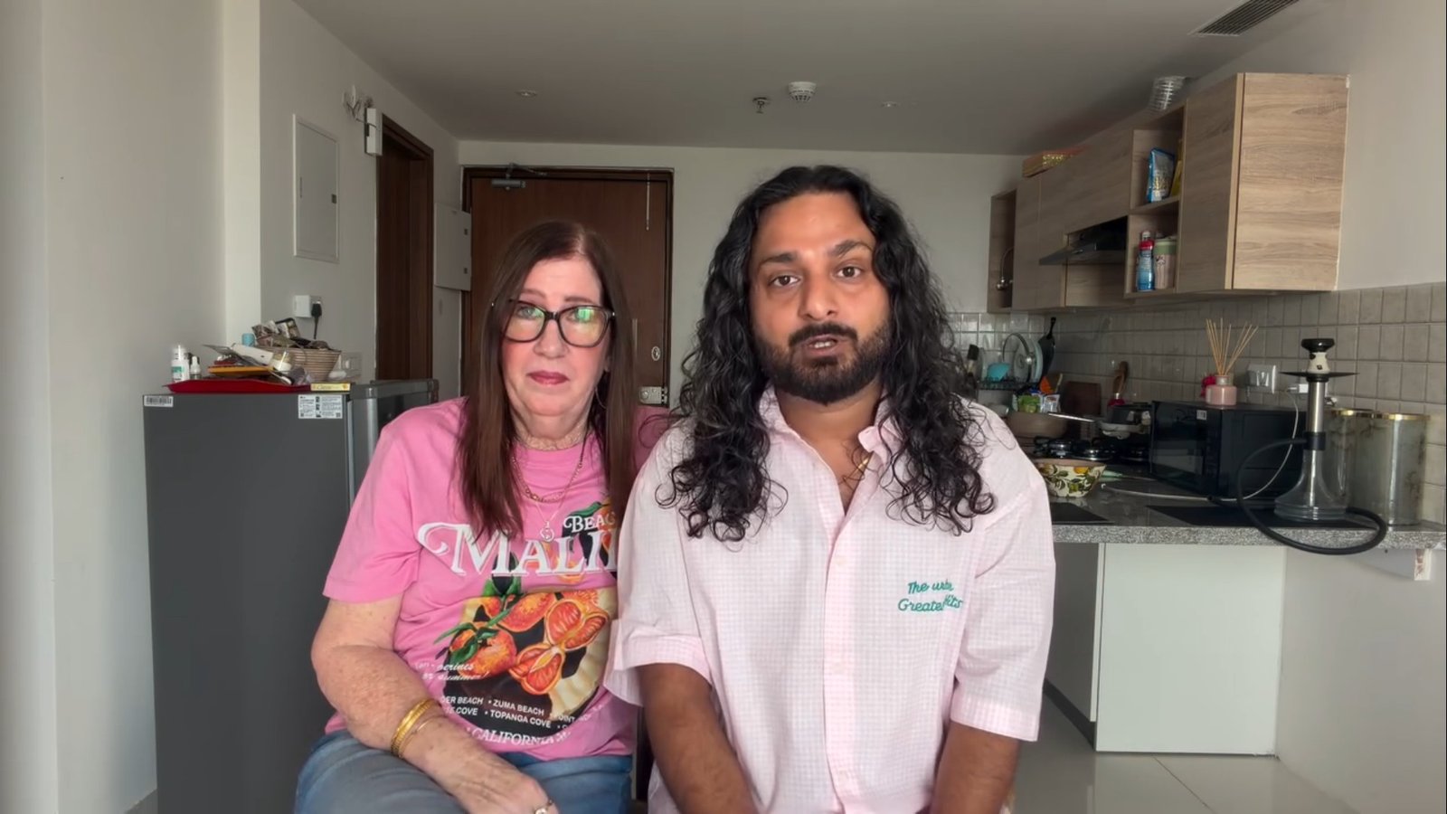 Jenny Slatten and Sumit in a health update video