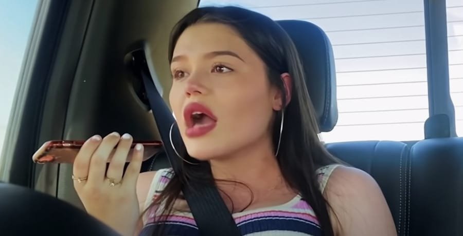 Myrka Cantu in a car during pregnancy
