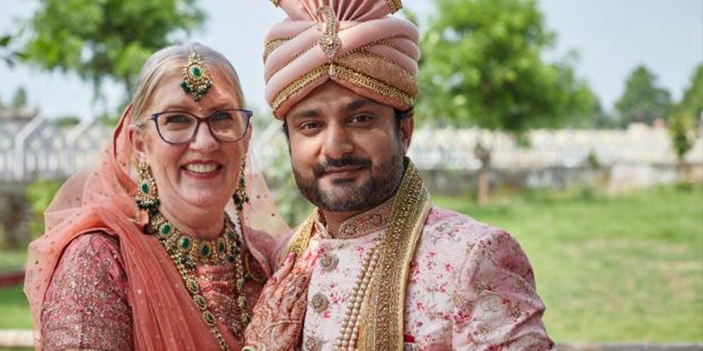 Jenny Slatten and Sumit Singh on their wedding day