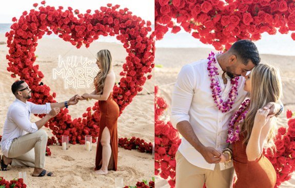 Pedro Jimeno beach proposal to Valentina Malagon