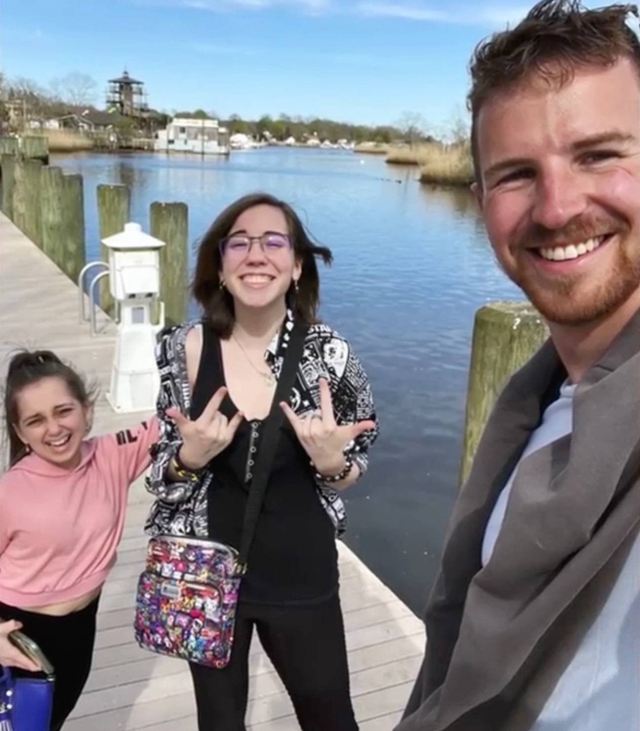 Shauna Rae with Dan Swygart on a dock