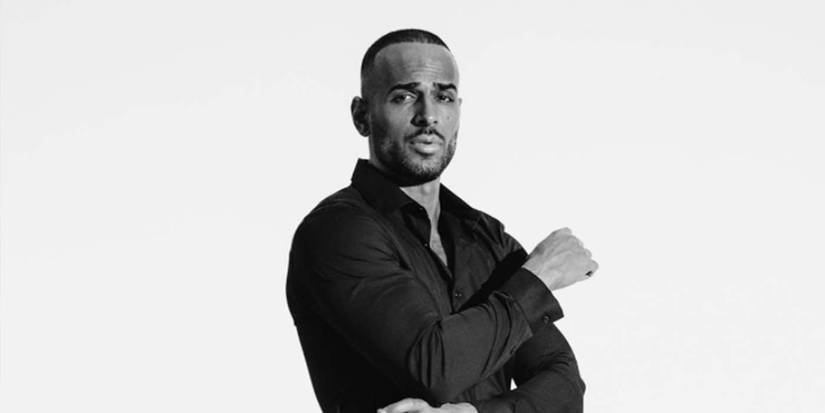 Razvan Ciocoi model ing photo in black and white