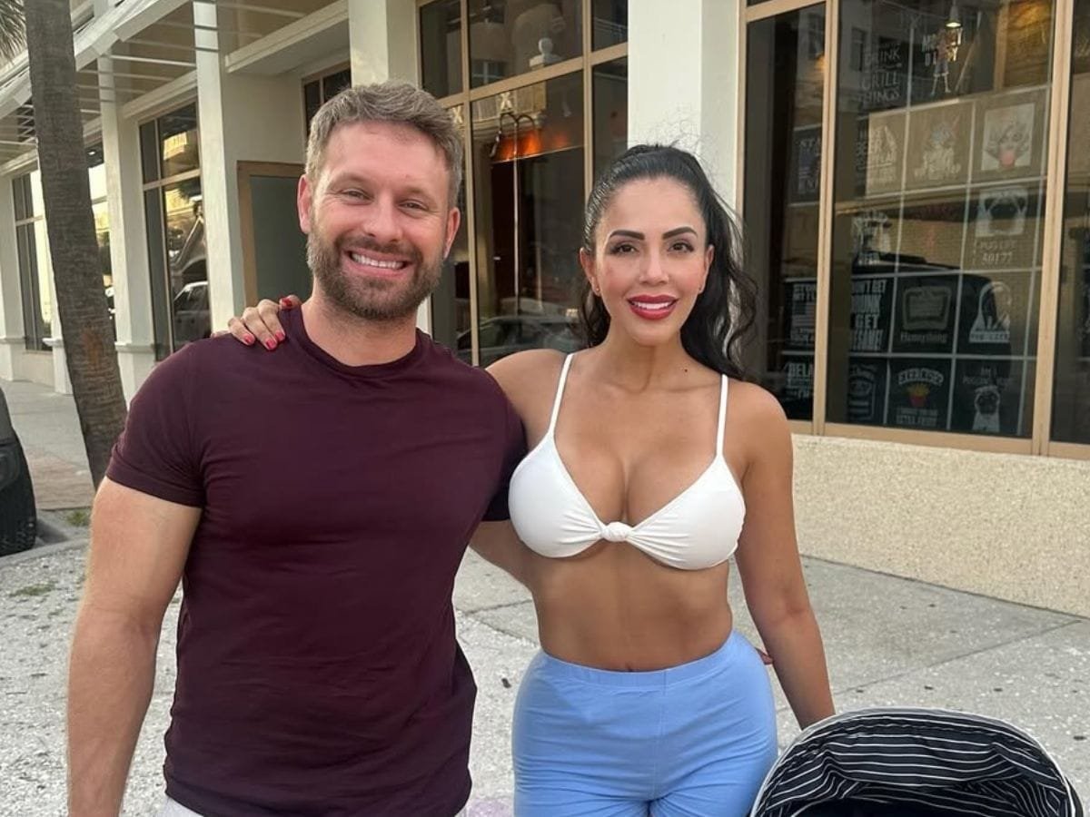 Jasmine and Matt out with Matilda’s stroller in frame