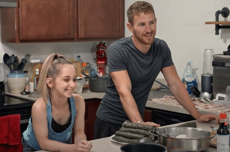 Shauna Rae in the kitchen with a friend