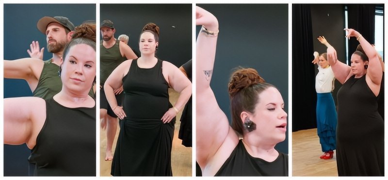 Whitney Thore dancing in a dance studio