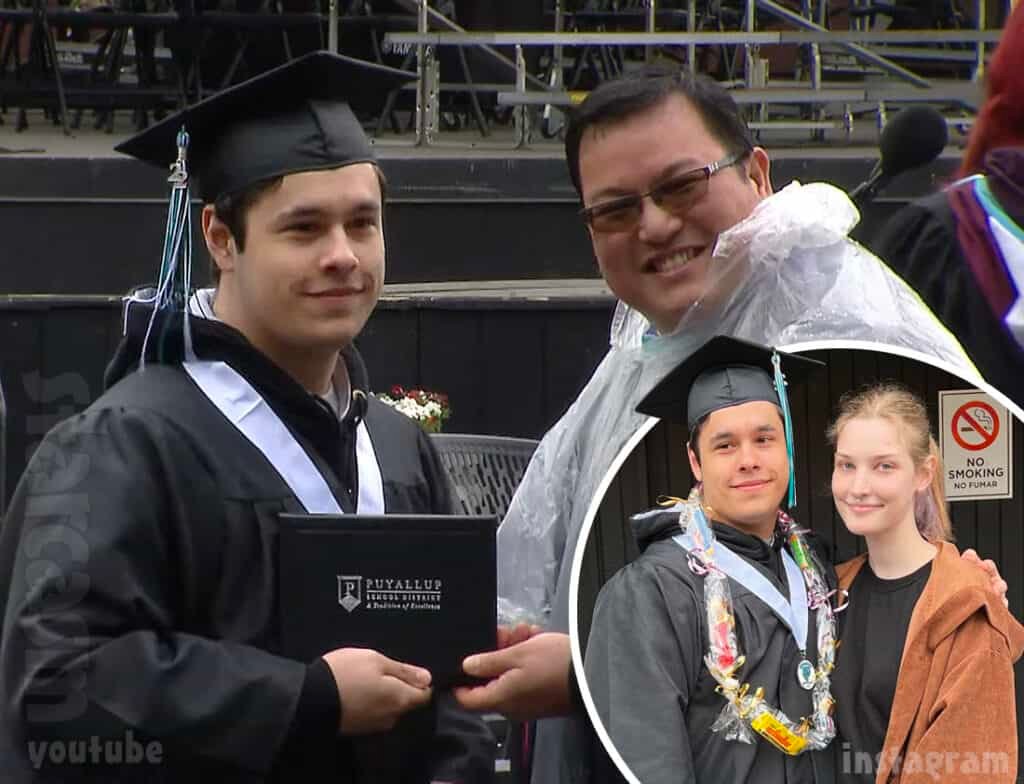 Mason Ramirez at graduation with Emersyn Potter