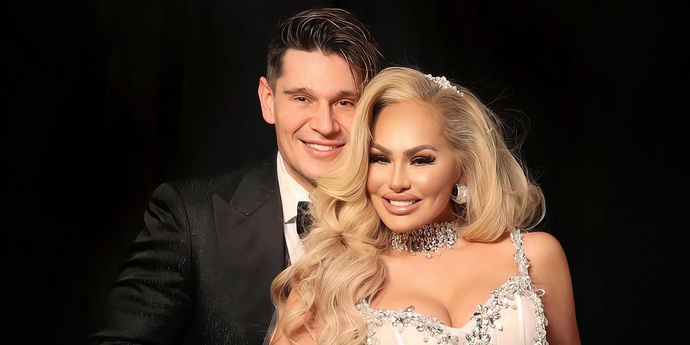 Darcey Silva and Georgi Rusev in a formal portrait