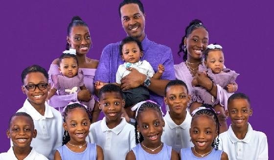 Deon and Karen Derrico with their children in a family photo