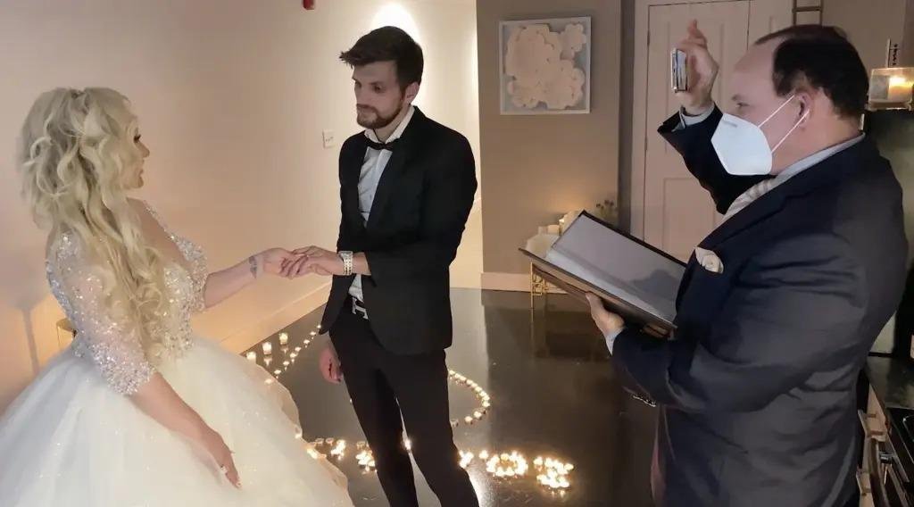 Stacey Silva and Florian Sukaj at their wedding ceremony