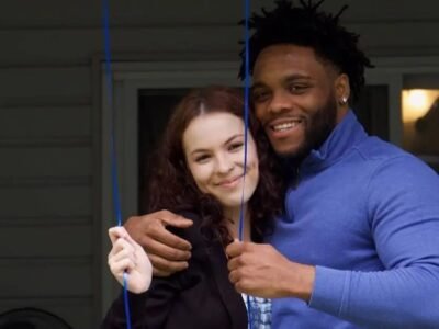 Lilly Bennett and Lawrence Bishop smiling together