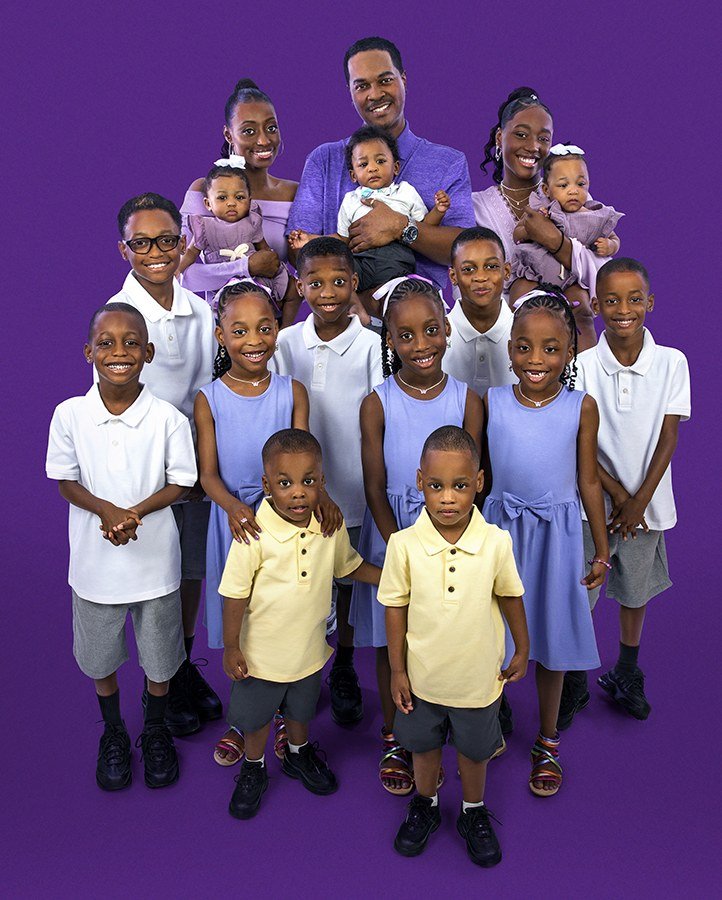 Deon and Karen Derrico with their children in a family photo